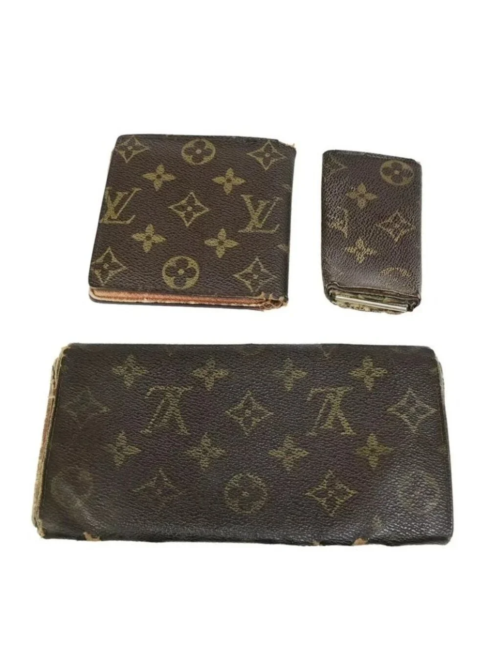 Louis Vuitton Long Wallet Monogram 3 Set Bifold 66 Bs078 - Picture 2 of 10